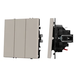 Фото #1 товара Механизм выключателя трехклавишный непроходной SWT-NOBE-MK03-SFPL-CA (230V, 10A) (Arlight, Кашемир)