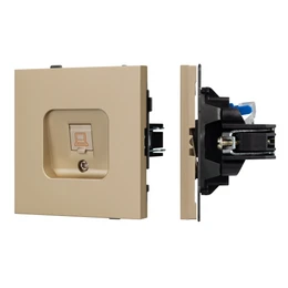 Фото #1 товара Механизм компьютерной розетки SCT-TENDO-MPC1-SFPL-GD (RJ-45, CAT6) (Arlight, Матовый песочный)