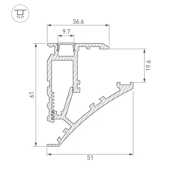 Фото #5 товара Профиль SHELF-600-2000 ANOD (Arlight, Алюминий)