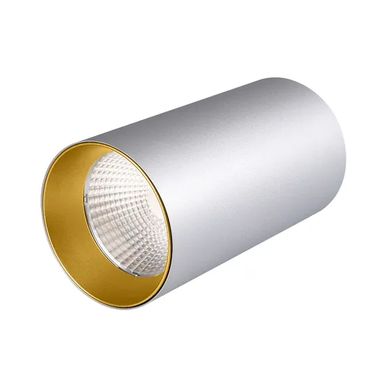 Фото #1 товара Светильник накладной SP-POLO-R85-1-15W Warm White 40deg (Silver, Gold Ring) (Arlight, Металл)