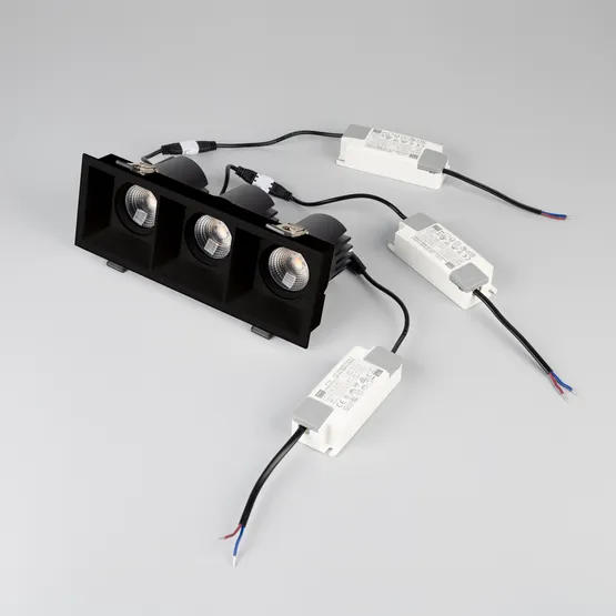 Фото #6 товара Светильник MS-FLOW-BUILT-S230x85-3x6W Warm3000 (BK, 15 deg, 230V) (Arlight, IP20 Металл, 5 лет)