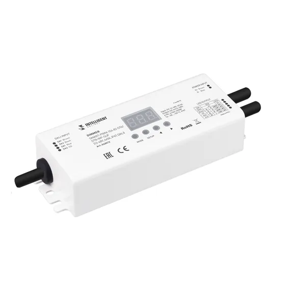 Фото товара INTELLIGENT ARLIGHT Диммер SMART-PWM-104-82-DT6/DT8-WP-SUF (12-48V, 4x5A, IP67, DALI) (IARL, IP20 Пластик, 5 лет)