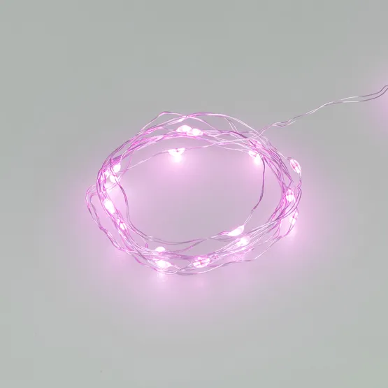 Фото товара Светодиодная гирлянда ARD-DEW-HOME-2000-CLEAR-20LED-STD Purple (3V, Battery Pack) (Ardecoled, IP20)