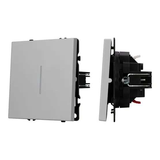 Фото #1 товара Механизм выключателя одноклавишный проходной LED SWT-NOBE-MKP1-SFPL-L-IS (230V, 10A) (Arlight, Никель)