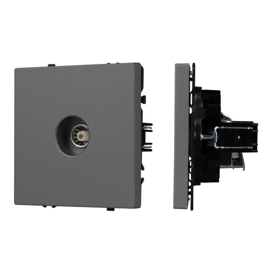 Фото #1 товара Механизм телевизионной розетки SCT-NOBE-MTV1-SFPL-GR (Arlight, Серый базальт)