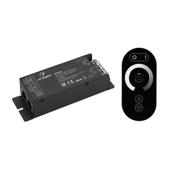 Фото #1 товара Диммер ARL-3022-OVAL-DIM Black (12-24V, 1x25A, ПДУ, RF) (Arlight, IP20 Металл, 2 года)