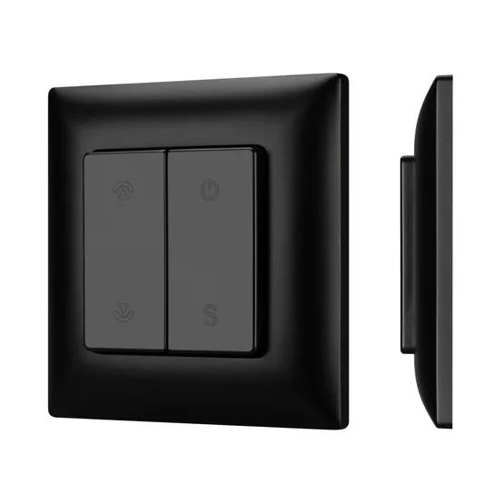 Фото #1 товара INTELLIGENT ARLIGHT Кнопочная панель SMART-RF-801-22-1G-DIM-SUF Black (3V, 2.4G) (IARL, IP20 Пластик, 5 лет)