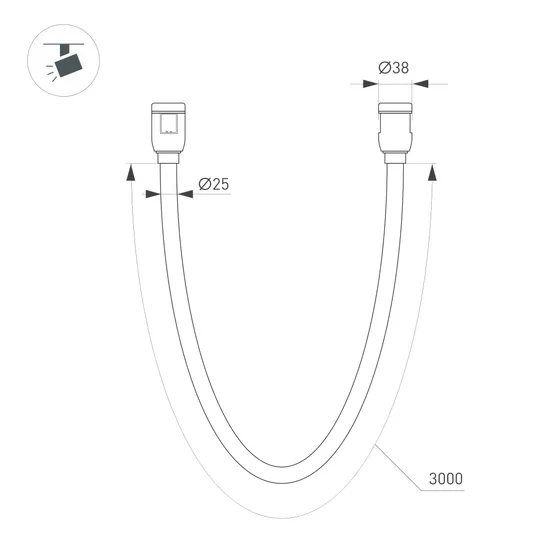 Фото #5 товара Светильник ART-APRIORI-TUBE-ELASTIC-R38-L3000-36W Day4000 (TN, 360 deg, 48V) (Arlight, IP20 Металл,  (Arlight, IP20 Металл, 3 года)