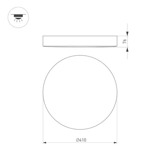 Фото #5 товара Светильник SP-FLOWER-R410-32W Warm3000 (BK, 110 deg, 230V) (Arlight, IP54 Пластик, 3 года)