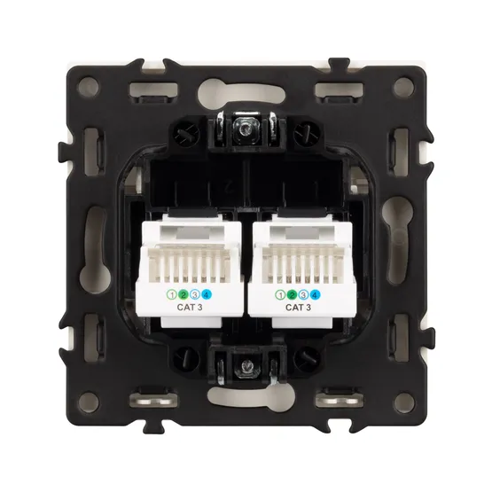 Фото #4 товара Механизм сдвоенной телефонной розетки SCT-NOBE-MTL2-SFPL-GD (RJ-11, 4C) (Arlight, Золотой песок)