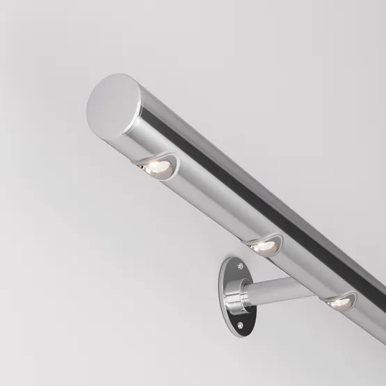 Фото #4 товара Светильник ALT-LODESTAR-HANDRAIL-R27-1.5W Warm3000 (GR, 30x60 deg, 12-24V) (Arlight, IP67 Металл, 3 года)