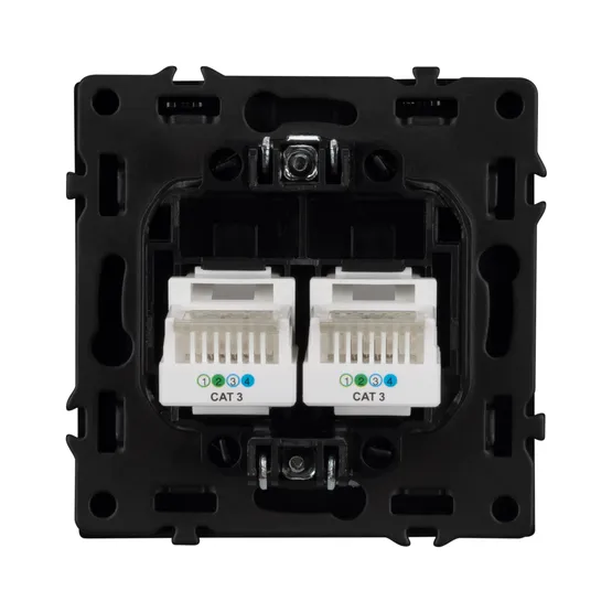 Фото #4 товара Механизм сдвоенной телефонной розетки SCT-NOBE-MTL2-SFPL-GR (RJ-11, 4C) (Arlight, Серый базальт)