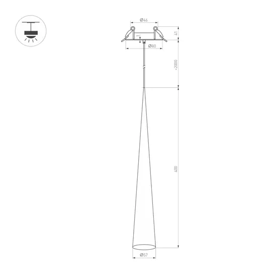 Фото #4 товара Светильник SP-STIRIA-L400-R57-5W Warm3000 (BK, 36 deg, 230V) (Arlight, IP20 Металл, 3 года)