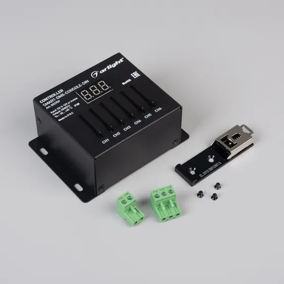 Фото #3 товара Контроллер SMART-DMX-CONSOLE-DIN (5-12V, 6CH, XLR3) (Arlight, IP20 Металл, 5 лет)