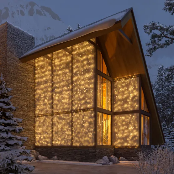 Фото #3 товара Светодиодная гирлянда ARD-CURTAIN-CLASSIC-2000x9000-CLEAR-2200LED-WATERFALL Warm (230V, 180W) (Ardecoled, IP65)