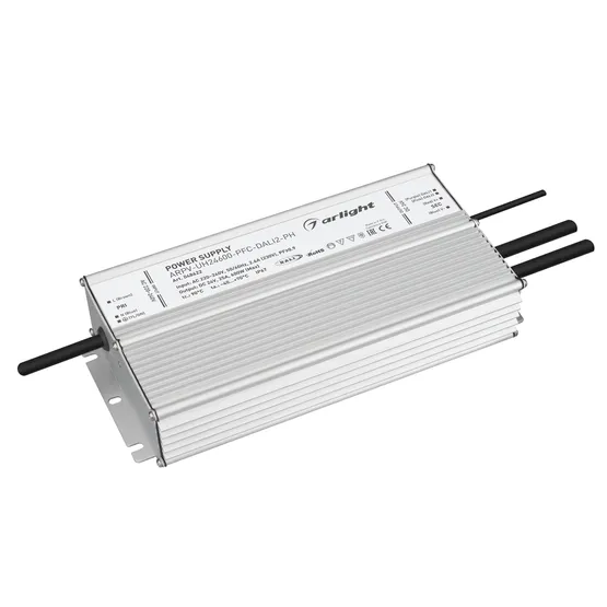 Фото #1 товара Блок питания ARPV-UH24600-PFC-DALI2-PH (24V, 25A, 600W) (Arlight, IP67 Металл, 7 лет)