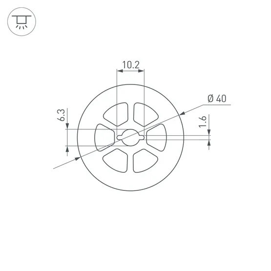 Фото #3 товара Силиконовый профиль WPH-FLEX-D40-360deg-S10-5m WHITE (Arlight, Силикон)