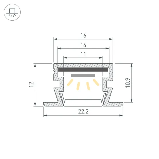 Фото #3 товара Профиль PDS-FS-2000 ANOD (Arlight, Алюминий)