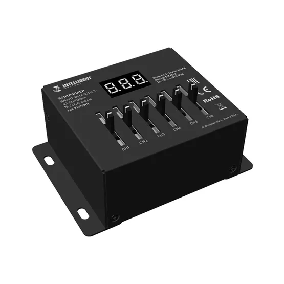 Фото товара INTELLIGENT ARLIGHT Контроллер SMART-DMX-301-43-6G-SUF Black (5-24V, Console) (IARL, IP20 Металл, 5 лет)