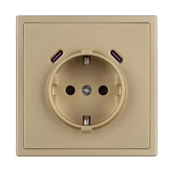 Фото #4 товара Механизм розетки с USB зарядкой SCT-NOBE-MUCC-SFPL-GD (230V, 16A) (Arlight, -)