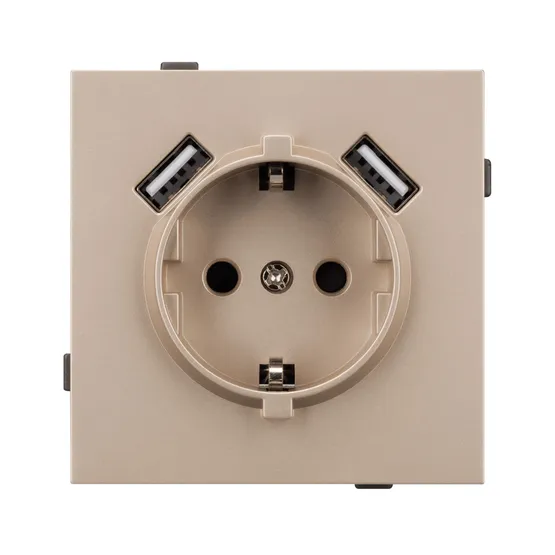 Фото #3 товара Механизм розетки с USB зарядкой SCT-TENDO-MUAA-PL-GD (230V, 16A) (Arlight, -)